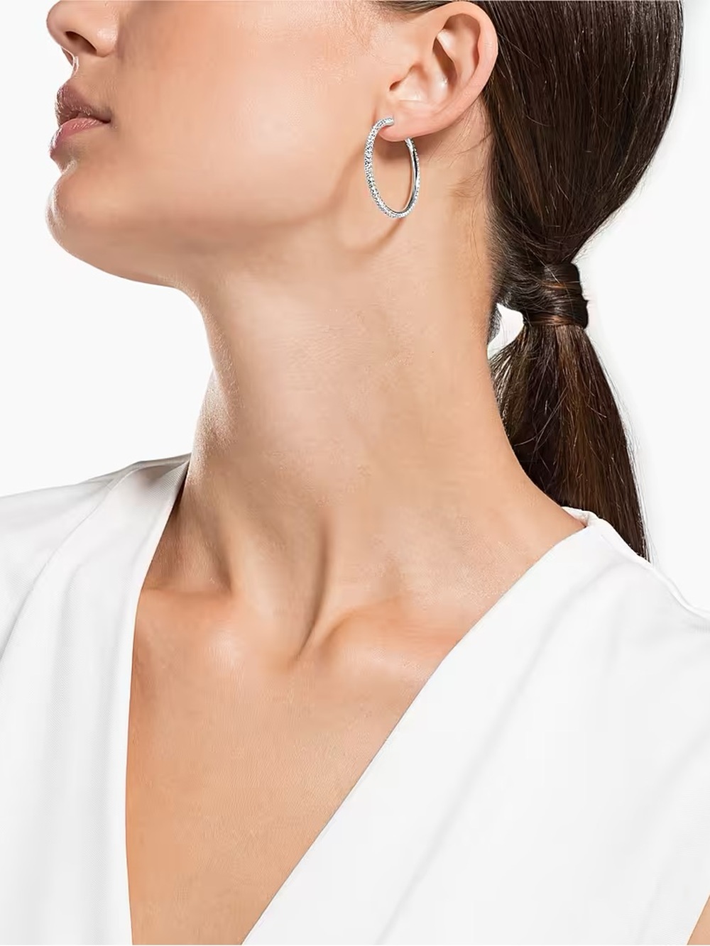 Authentic Swarovski Dextera hoop earrings Pavé, White, 5389432. BRAND NEW. - Picture 11 of 16